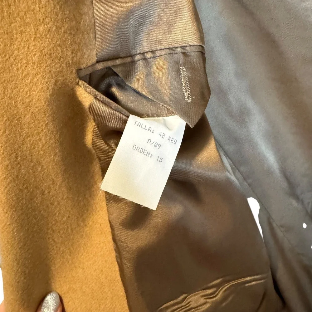 Evan-Picone Mens Camel Tan Wool Blazer Sport Coat‎ 42 Reg Two Button Single Vent